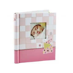   Fényképalbum öntapadós babás ablakos rózsaszín-30db 22x28cm-es lap