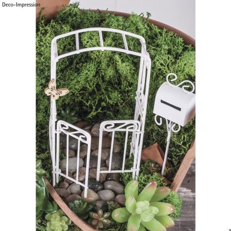 Rózsaív ajtókkal, fehér - 5x10x2,5cm 