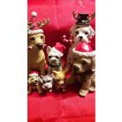 Kutya figura szarvas sapkában - 23 cm