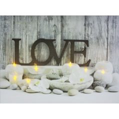 7 LEDes világító falikép Love - 40x30 cm