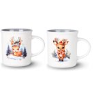 Porcelánbögre - Őzikék - 2 féle - 330 ml