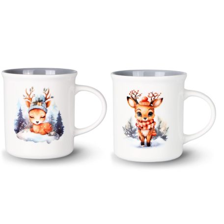 Porcelánbögre - Őzikék - 2 féle - 330 ml
