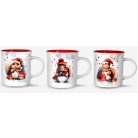 Porcelánbögre - Mókusok - 3 féle - 330 ml