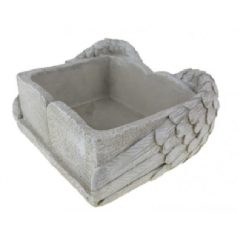 Kaspó kő könyv forma szürke - 22x9,5 cm 