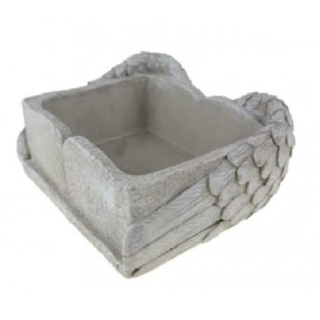 Kaspó kő könyv forma szürke - 22x9,5 cm 