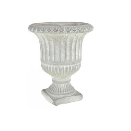 Kaspó kő kehely forma mosott fehér - 13,5x13,5x16 cm