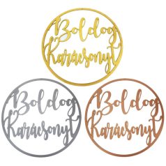 Natúr fa - Boldog karácsonyt körben bronz - 37 cm