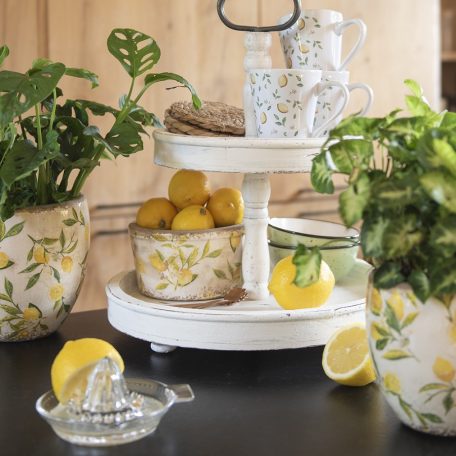 Kerámia tál citromos - 16x9 cm - Raktáron