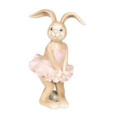   Clayre & Eef - Húsvéti nyuszilány rózsaszín balerinaruhában - 7x7x13cm 