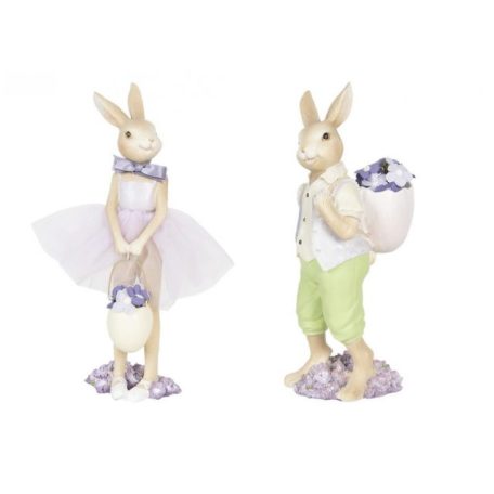 Nyuszilány kosárkával - 8x8x25 cm - Raktáron