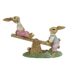 Mérleghintázó nyuszik - 18x8x13 cm - Raktáron