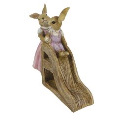   Nyuszimama és nyuszigyerek csúzdával - 14x6x15 cm - Raktáron