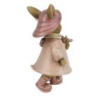 Rózsaszín nyuszipár virággal - 13x8x13 cm  