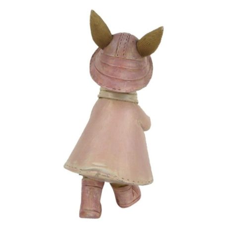 Nyuszilány rózsaszín esernyővel - 8x6x14 cm - Raktáron