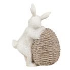Clayre & Eef - Nyuszi figura fonott tojással - 8x5x11 cm
