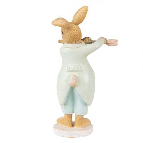 Nyúl figura virág formájú furulyával - 16 cm