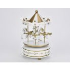 Zenélő körhinta lovas rózsaszín-méret: átmérő:11cm, magasság:18cm