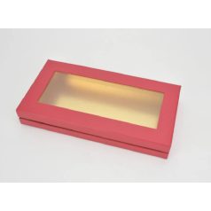 Lapos tégla papírdoboz arany belsővel piros