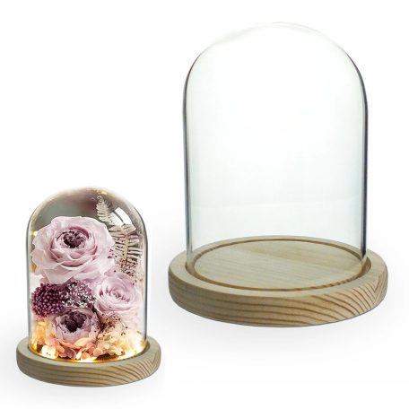 Üvegbúra fa talppal - 11x16 cm