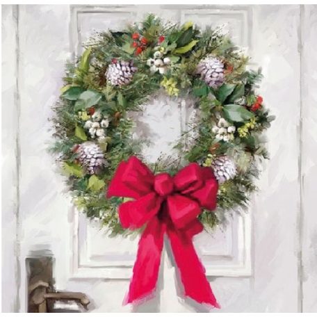 Ambiente White Wreath papírszalvéta 33x33 cm - 20 db-os