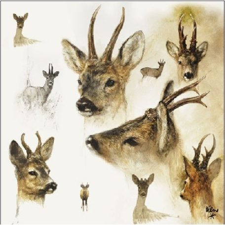 Ambiente Portraits of Deer papírszalvéta 33x33cm - 20db-os