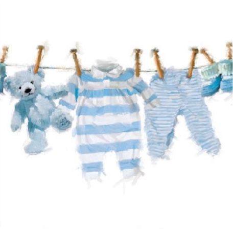 Ambiente Baby Boy Clothes Blue papírszalvéta 25x25cm - 20db-os