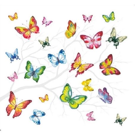 Ambiente Colourful Butterflies papírszalvéta 25x25cm - 20db-os