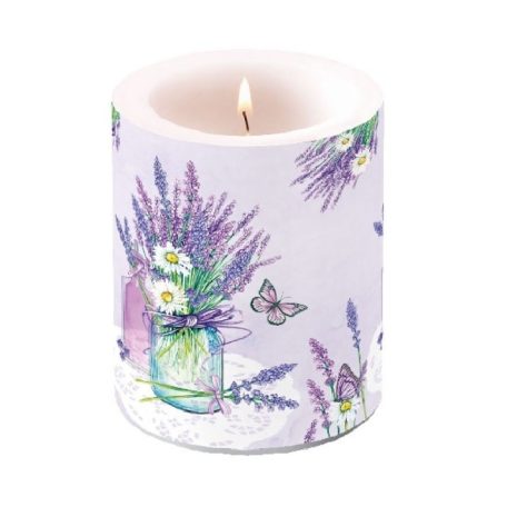 Ambiente Lavender Jar Lilac átvilágítós gyertya - 8x7,5cm