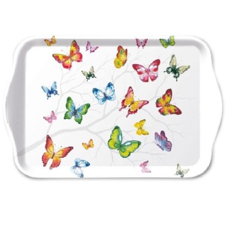 Ambiente Colorful Butterflies műanyag kistálca - 13x21cm