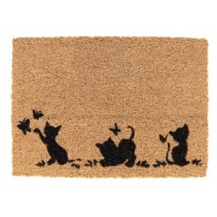   Clayre & Eef - Lábtörlő - Macskák pillangóval - 60x40 cm
