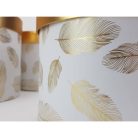 Aranyfedeles dobozok - madártoll mintás fehér - 3 db-os szett