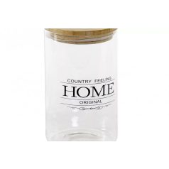   Tároló boroszilikát bambusz - Home - 10x10x17 1050 ml  - Rendelhető