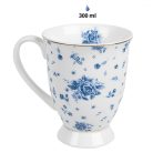 Clayre & Eef - Porcelán bögre - Kék-fehér - 300 ml