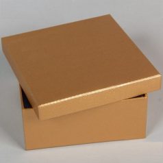 Papír doboz rombusz mintás arany - 7x16x16cm 