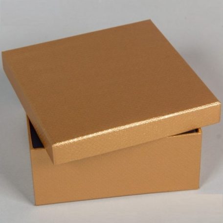 Papír doboz rombusz mintás arany - 7x16x16cm 