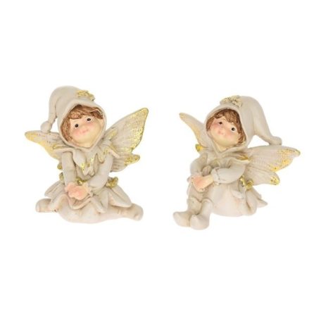 Tündér figura ülő - 2 féle - 9,2x7,7x8,1 cm 