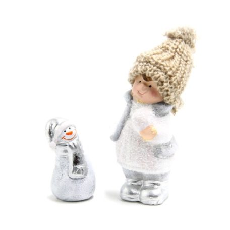 Gyermek hóemberrel -  2 db-os -16x7 cm+8x4 cm