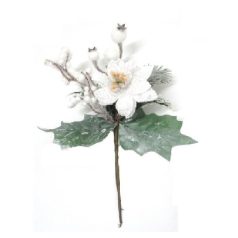 Mikulásvirág pick, havas, fehér, flokkolt - 22 cm 