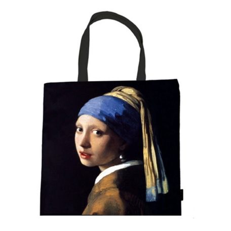 Textil bevásárlótáska - Vermeer: Lány gyöngy fülbevalóval - 38x40 cm