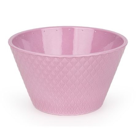 Harlekin kerámia tál - Fényes antik rózsaszín - 18 cm