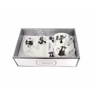 Carmani porcelán bögre+alj - Fekete macskás - 250 ml - 2 db-os szett 