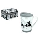 Carmani porcelán utazóbögre - London fekete macska - 320 ml