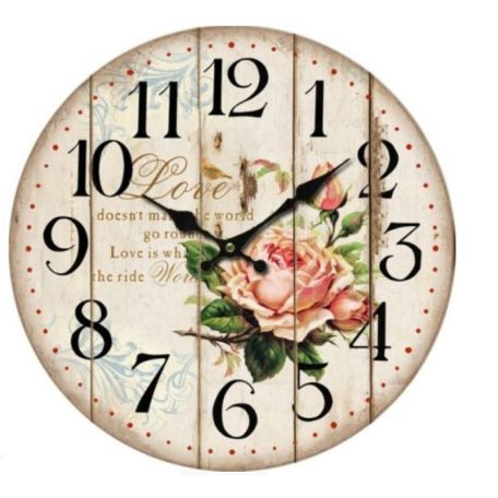Dakls óra - Love rózsaszín rózsás - 34 cm