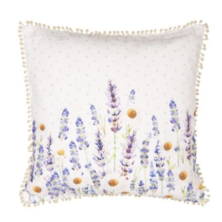 Clayre & Eef - Lavender Field - párnahuzat kötős - 40x40 cm