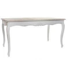 Fehér asztal, fa,  természetes - 160x80x79 cm