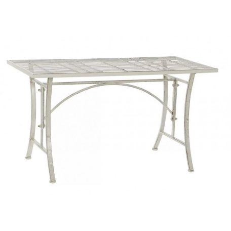 Asztal kávés, fém, régies, fehér - 100x50x56 cm