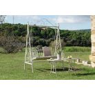 Asztal kávés, fém, régies, fehér - 100x50x56 cm