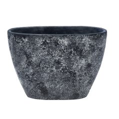 Moon ovális kőváza - Antracit - 40x16x28 cm 