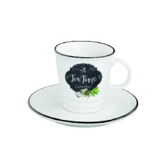   Kitchen Basics - Porcelán teáscsésze + alj, dobozban - 300 ml 