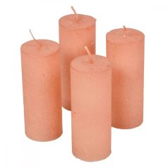   Rusztikus metál gyertya - Rózsaszín - 40x100 mm - 4 db/csomag 